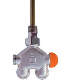 Termostatski ventil s uronskom cijevi 1/2"-3/4" - HERZ VUA-40, okomiti, kutni, za dvocijevno gr.