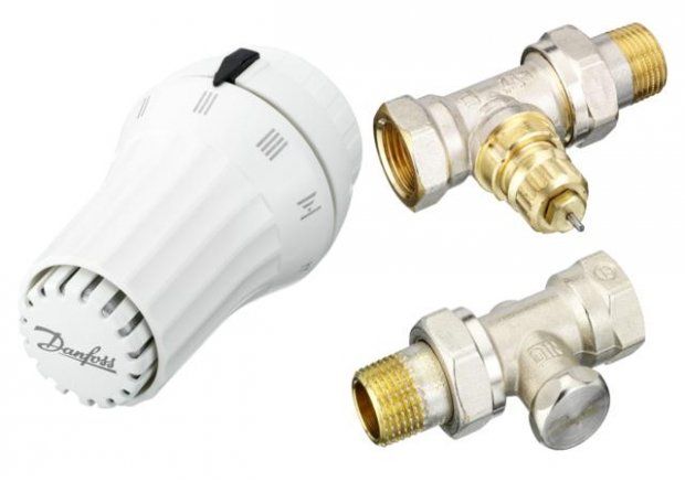 Termostatski ventil s termostatskom glavom i prigušnicom, kutni 1/2" - DANFOSS