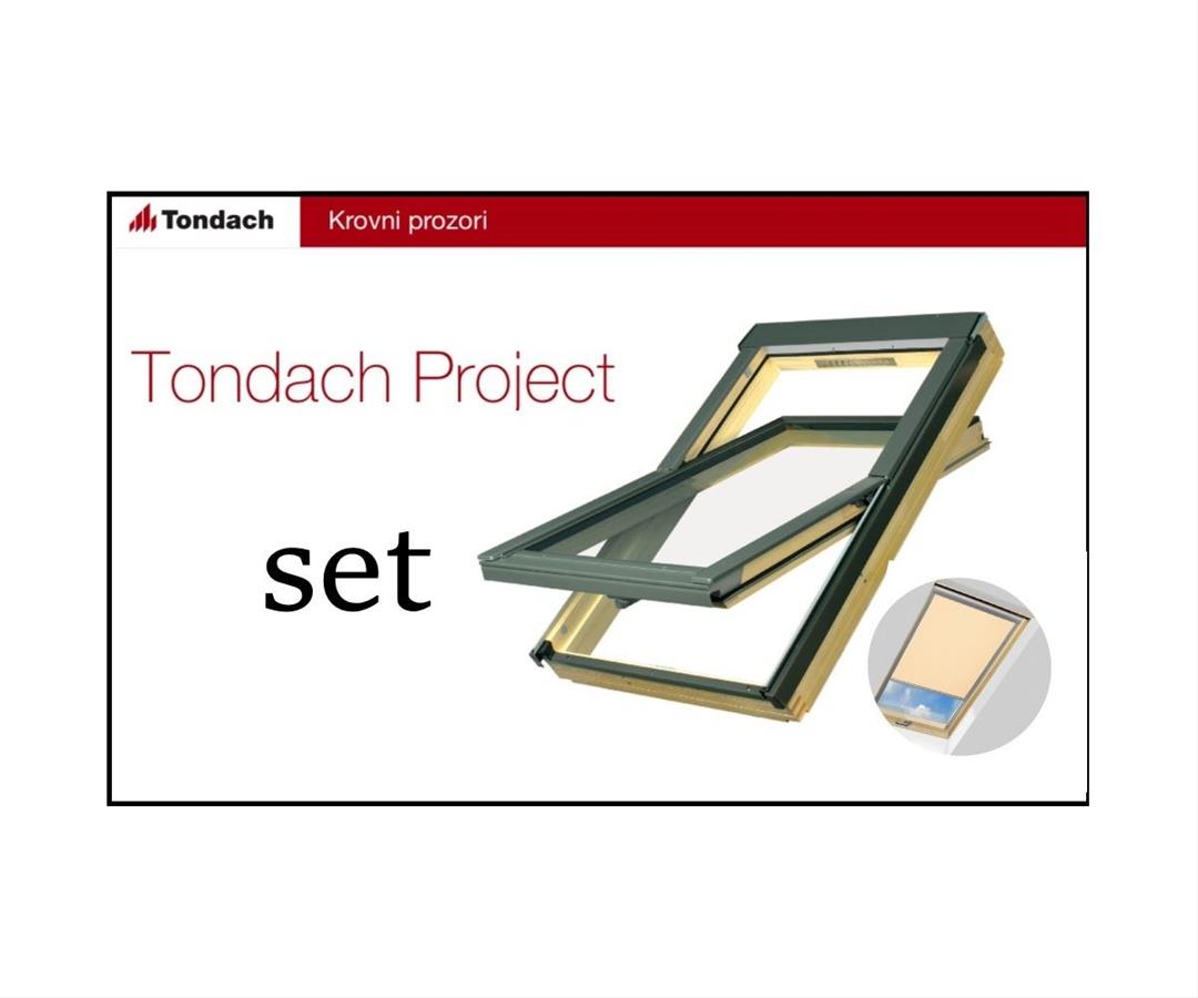 Krovni prozor  78 x 140 cm - TONDACH Project Set s unutarnjim sjenilom - bezbojni lak