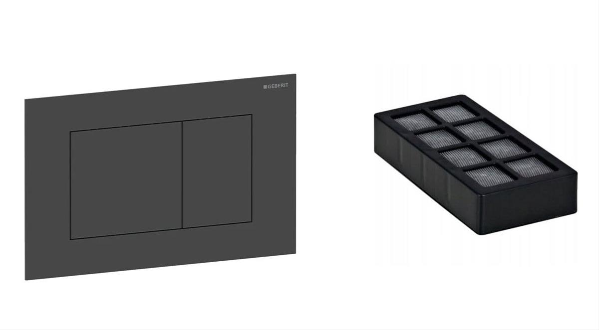 Tipka za aktiviranje vodokotlića - GEBERIT Sigma 40 Square - mat crna, easy clean + filter