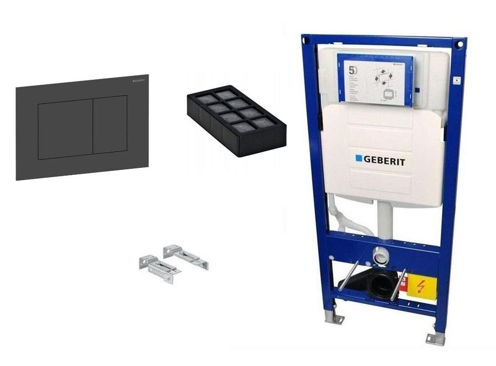 Ugradbeni vodokotlić s tipkom - GEBERIT Sigma 40 mat crna, easy clean + Filter