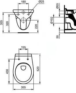 WC školjka - IDEAL STANDARD Dolomite Rimfree - viseća