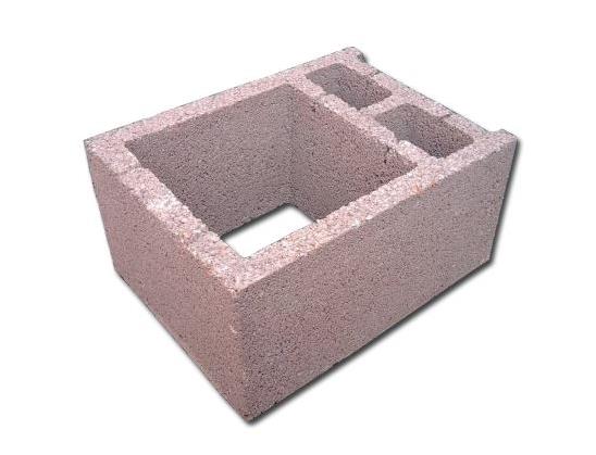 Betonski blok protupotresni, kutni 29 x 19 x 40 cm - crveni