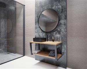 Kupaonski komplet: kupaonska baza, umivaonik i ogledalo - PORTO 80