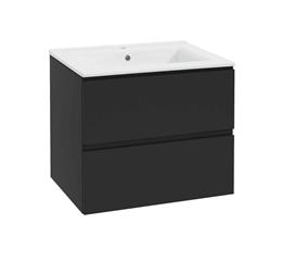 Kupaonski ormarić s umivaonikom  80 cm - KIELLE Oudee - crni