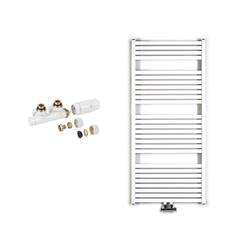 Kupaonski radijator ljestve 1330 x 600 mm, s H-ventilom - TREND KH SP Quadro (917 W) - srednji priključak