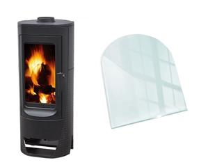 Peć (kamin) na drva 13 - 14 kW - PLAMEN Nera - komplet s podnom pločom