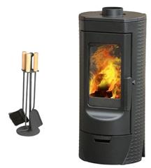 Peć (kamin) na drva  6 - 8 kW - PLAMEN Tara - komplet s Lienbacher priborom