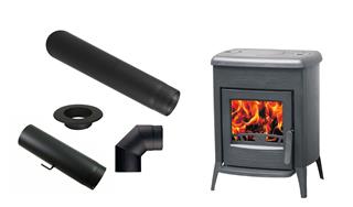 Peć (kamin) na drva  8 - 11 kW - PLAMEN Amity 3 - komplet s dimovodom