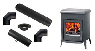 Peć (kamin) na drva  8 - 11 kW - PLAMEN Amity 3 - komplet s dimovodom