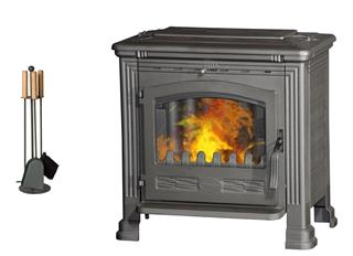 Peć (kamin) na drva  8 - 11 kW - PLAMEN Tena N - komplet s Lienbacher priborom