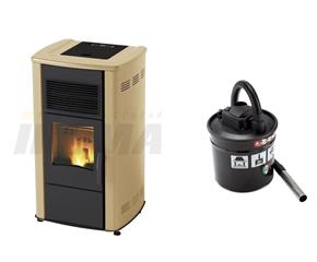 Peć na pelete 10 kW i usisavač - MBS Pellet - krem
