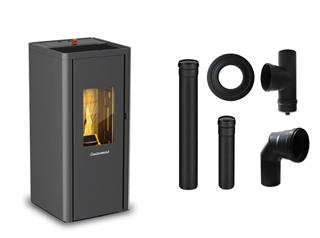 Peć na pelete  8,3 kW - CENTROMETAL CentroPelet A10 - komplet s dimovodom, crna