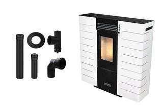 Peć na pelete  9,01 kW - CENTROMETAL CentroPelet ZS10 - komplet s dimovodom, bijela