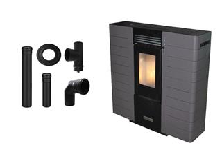 Peć na pelete  9,01 kW - CENTROMETAL CentroPelet ZS10 - komplet s dimovodom, sivo crna