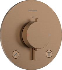 Podžbukna miješalica, termostatska, 2 potrošača - HANSGROHE Ecostat Comfort S - brušena bronca