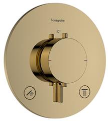 Podžbukna miješalica, termostatska, 2 potrošača - HANSGROHE Ecostat Comfort S - zlatna