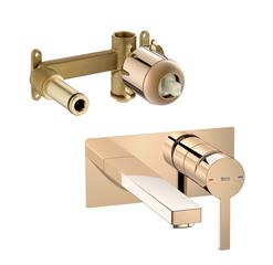 Podžbukna miješalica za umivaonik - ROCA Naia Rose Gold - bronca, komplet