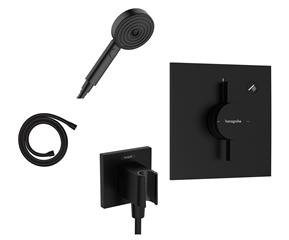 Podžbukni komplet, 1 potrošač - HANSGROHE DuoTurn E & Pulsify - crni