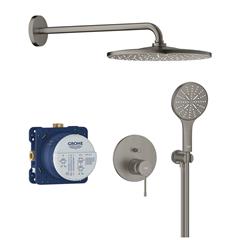 Podžbukni komplet, 2 potrošača - GROHE Essence Brushed Hard Graphite - s osnovnim tijelom