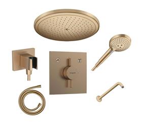 Podžbukni komplet, 2 potrošača - HANSGROHE DuoTurn Croma - brušena bronca