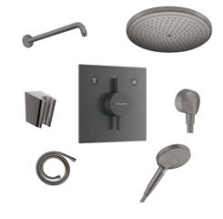 Podžbukni komplet, 2 potrošača - HANSGROHE DuoTurn & Croma - brušeni crni krom