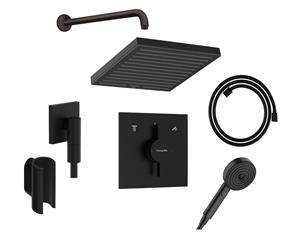 Podžbukni komplet, 2 potrošača - HANSGROHE DuoTurn E Fine - crni