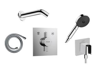 Podžbukni komplet, 2 potrošača - HANSGROHE DuoTurn E + izljev za kadu