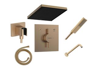 Podžbukni komplet, 2 potrošača - HANSGROHE DuoTurn E & Pulsify E Stick - brušena bronca