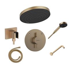 Podžbukni komplet, 2 potrošača - HANSGROHE DuoTurn E & Pulsify S - brušena bronca