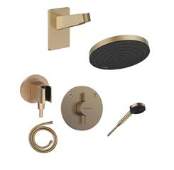 Podžbukni komplet, 2 potrošača - HANSGROHE DuoTurn S & Pulsify 260 - brušena bronca