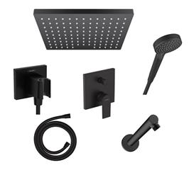 Podžbukni komplet, 2 potrošača - HANSGROHE Vernis Shape - crni