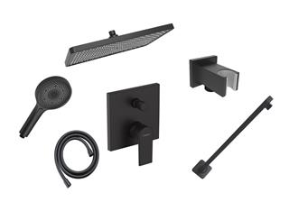 Podžbukni komplet, 2 potrošača - HANSGROHE Vernis Shape & Kielle - crni