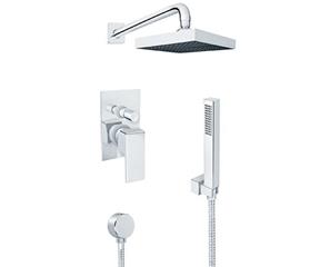 Podžbukni komplet, 2 potrošača - ROSAN Quadro - stropni tuš + ručni tuš