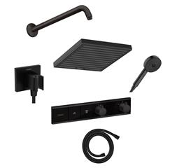 Podžbukni komplet s termostatskom miješalicom - HANSGROHE RainSelect & Pulsify - crni