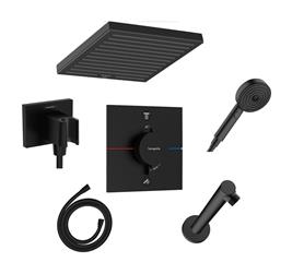 Podžbukni komplet s termostatskom miješalicom - HANSGROHE ShowerSelect Comfort E/E - crni