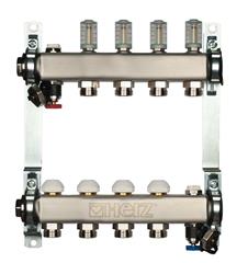 Razdjelnik za podno grijanje,  7 krugova - HERZ Inox TO 307 - s topmetrima