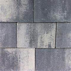 Betonski opločnik 6 cm - kombinirana forma - SEMMELROCK Rettango, sivo-crno-bijeli prošarani