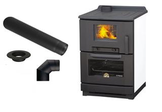 Štednjak na drva  7,5 - 10 kW - PLAMEN Calorex 100 - komplet s dimovodom