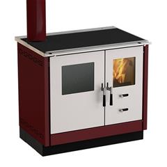 Štednjak na drva 8,3 kW - MBS AS LUX - lijevi, inox bordo - estetsko oštećenje