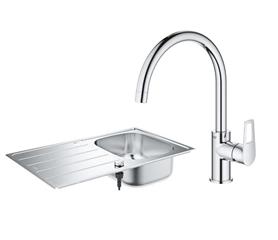 Sudoper inox, komplet s miješalicom - GROHE K 200 Bauloop