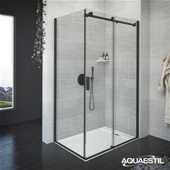 Tuš kabina 120 x 80 cm, pravokutna - AQUAESTIL Artego - desna, crna