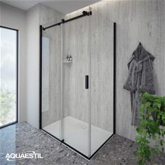 Tuš kabina 120 x 80 cm, pravokutna - AQUAESTIL Artego - lijeva, crna