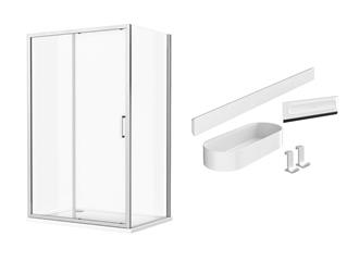 Tuš kabina 120 x 80 cm, pravokutna - C-line Transparent & Hansgrohe WallStoris