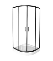 Tuš kabina  80 x 80 cm, polukružna - BLACK Transparent - crna
