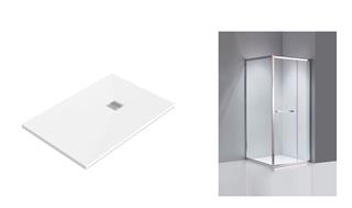 Tuš kabina, komplet s kadom 120 x 80 cm - C-line Fly & Ibiza Stone