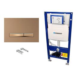 Ugradbeni vodokotlić s tipkom - GEBERIT Duofix Sigma 50 Red Gold - bronca