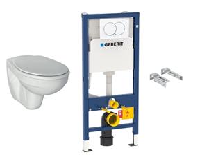 Ugradbeni vodokotlić sa školjkom, daskom i tipkom - GEBERIT Delta Ideal Standard Rimfree
