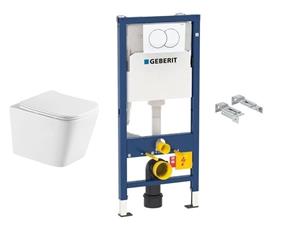 Ugradbeni vodokotlić sa školjkom, daskom i tipkom - GEBERIT Delta Kielle Arkas Vortex Rimfree