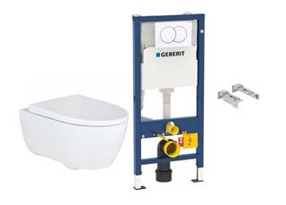 Ugradbeni vodokotlić sa školjkom, daskom i tipkom - GEBERIT iCON Rimfree